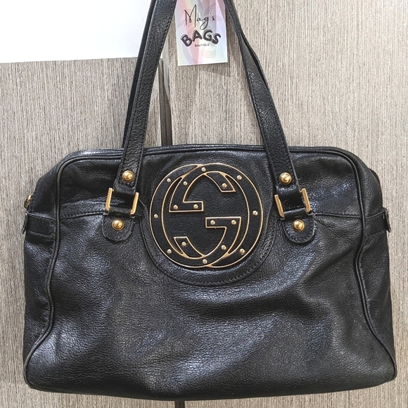 Gucci: Blondie Studded Soho GG Calf Leather Bag